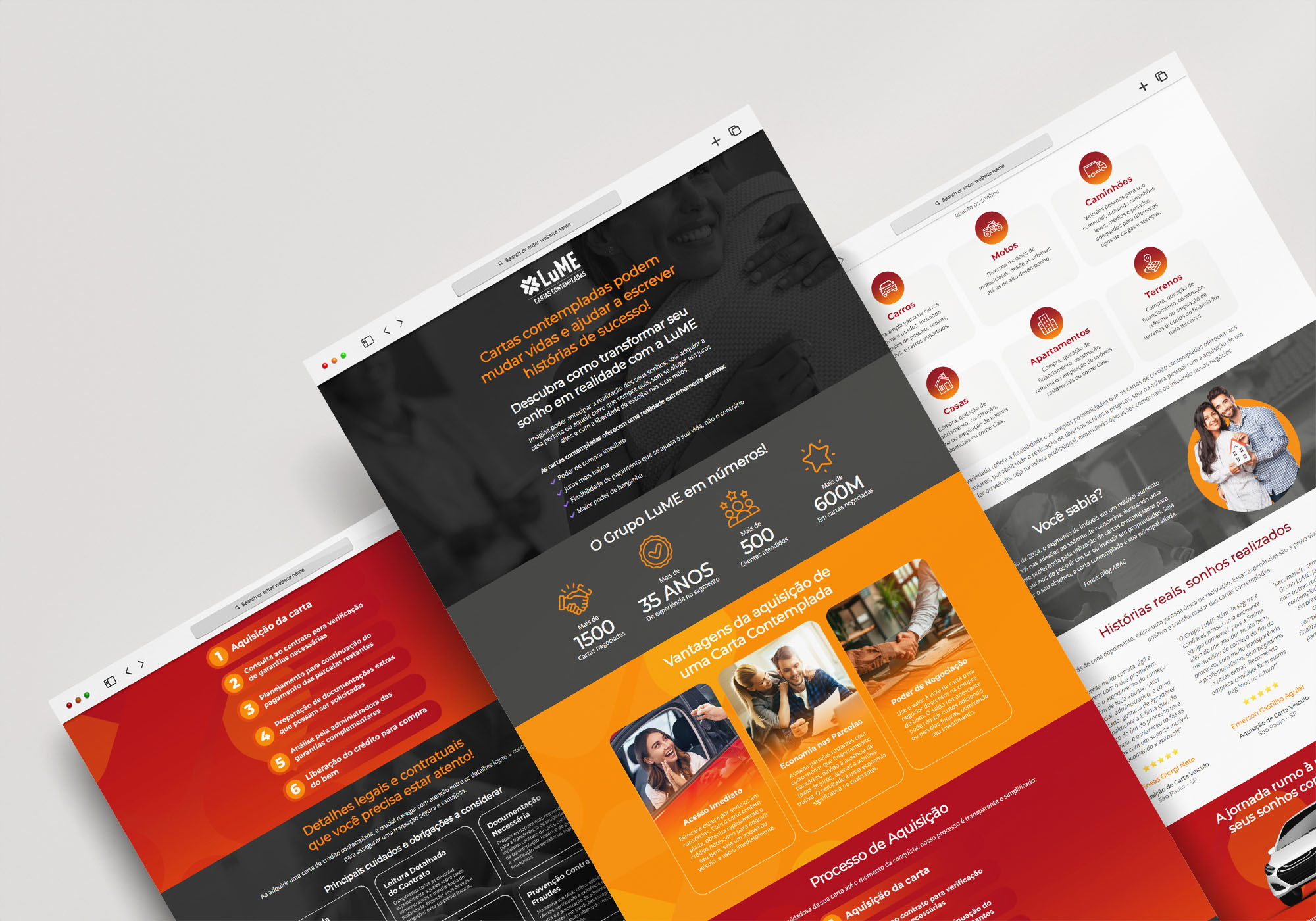 Grupo LuME, landing page